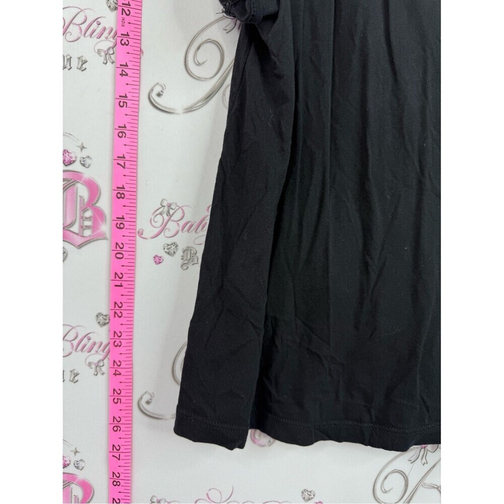 bp tie knot back shirt Black Short Sleeve Scoop Neck Tee - Picture 6 of 8